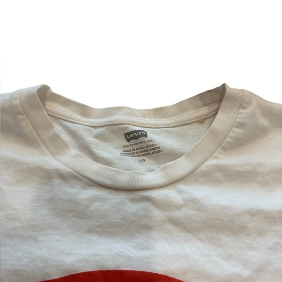 Levi’s Women’s White Cropped T-shirt Large - Picture 3 of 5